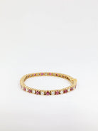 Bracelet tennis vintage en or, rubis et diamants - Castafiore