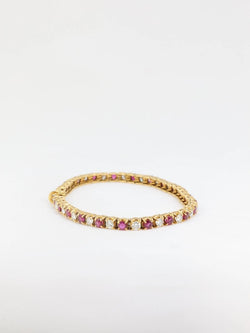 Bracelet tennis vintage en or, rubis et diamants - Castafiore