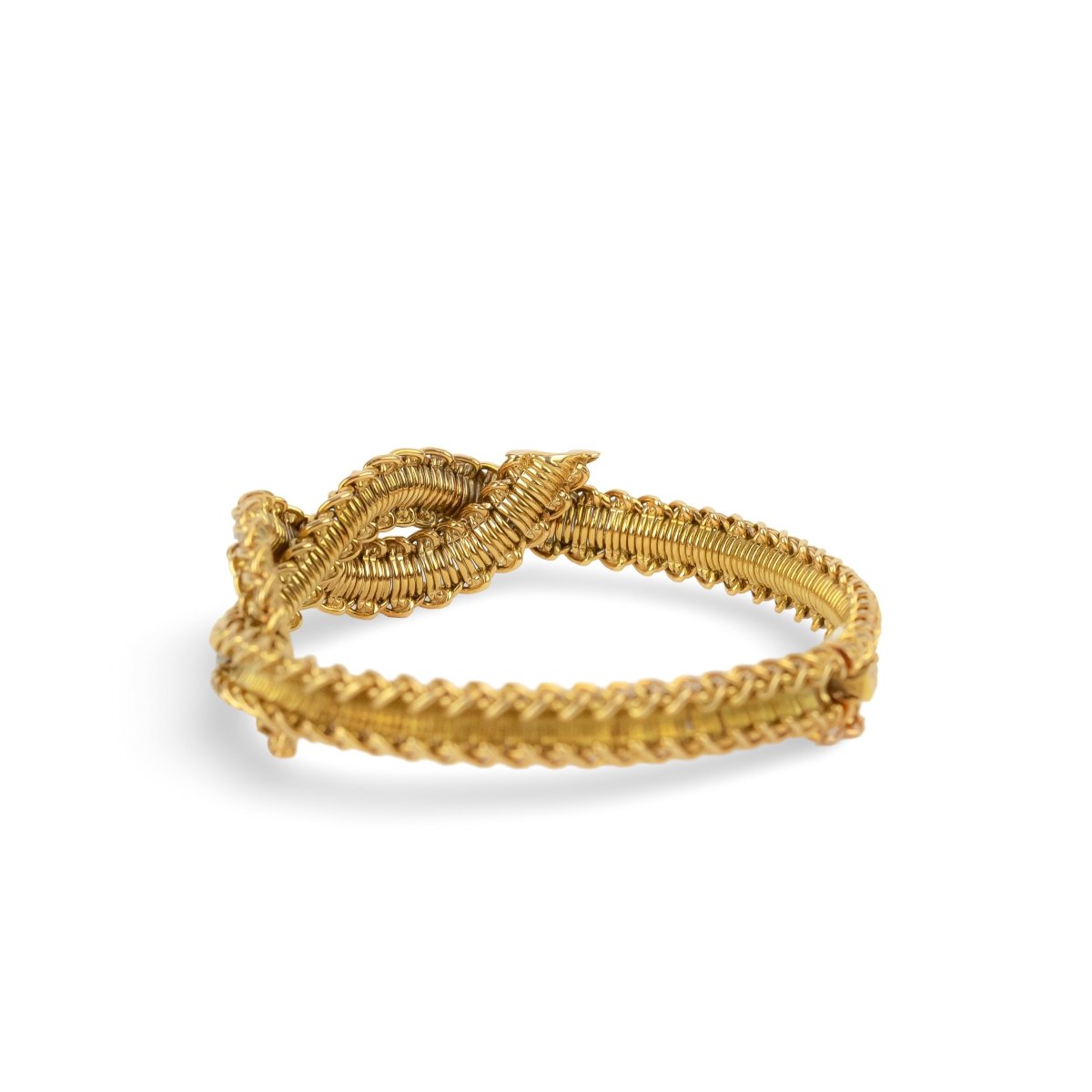 Bracelet torsadé en or jaune et diamant - Castafiore