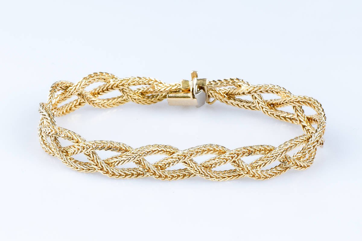 Bracelet tresse en or jaune 18 carats - Castafiore