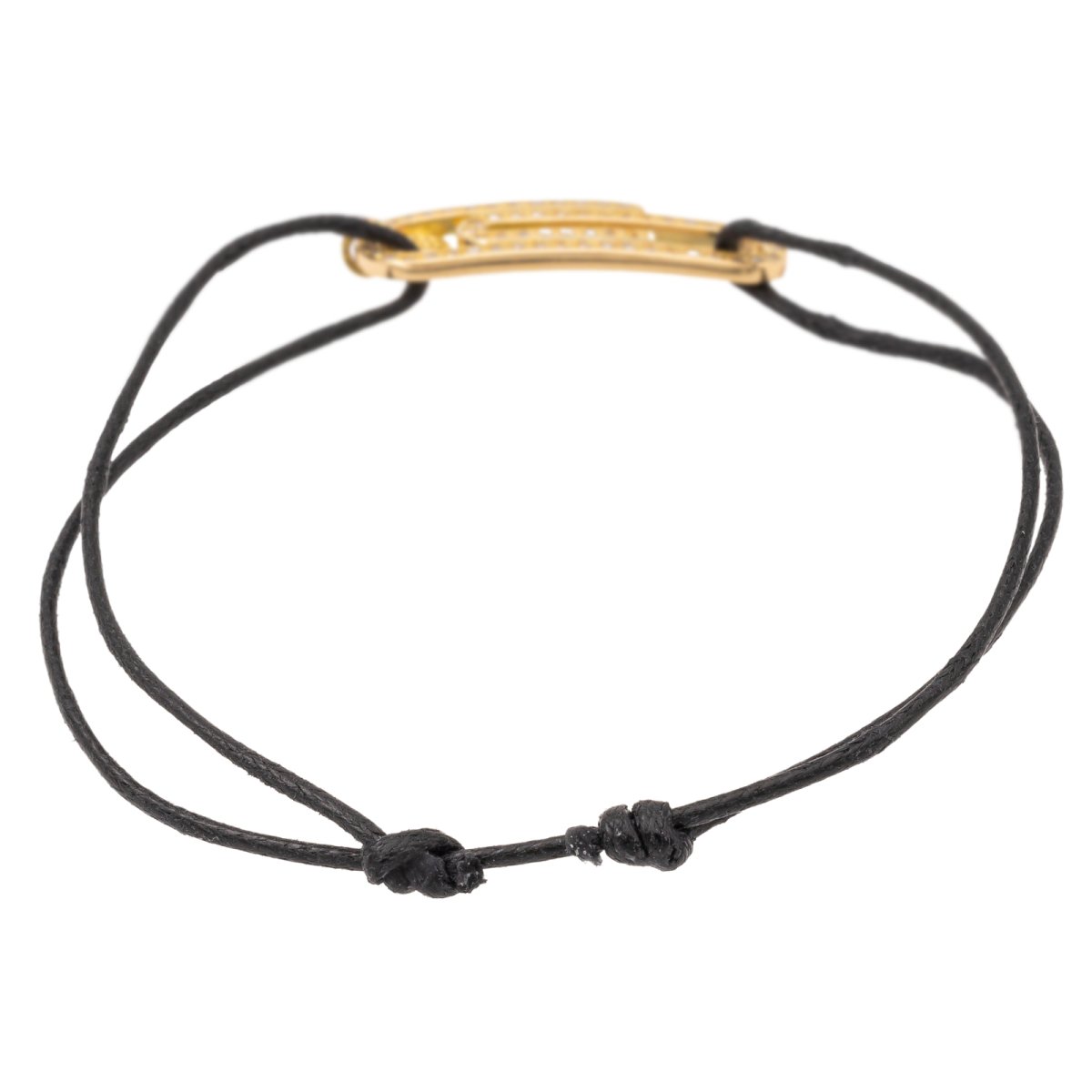 Bracelet trombone cordon en or jaune et diamants - Castafiore