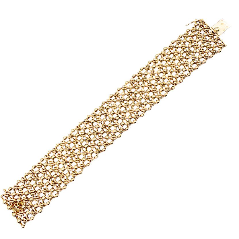 Bracelet vintage Cartier, "Résille", or jaune - Castafiore