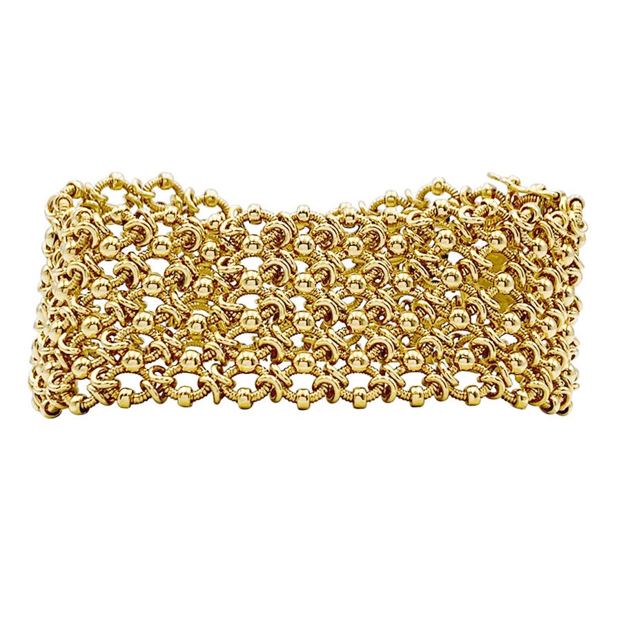 Bracelet vintage Cartier, "Résille", or jaune - Castafiore