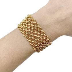 Bracelet vintage Cartier, "Résille", or jaune - Castafiore