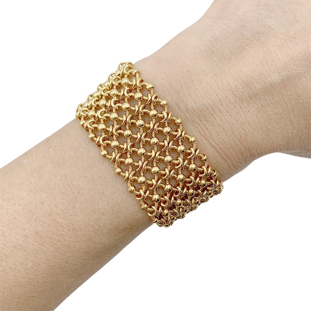 Bracelet vintage Cartier, "Résille", or jaune - Castafiore