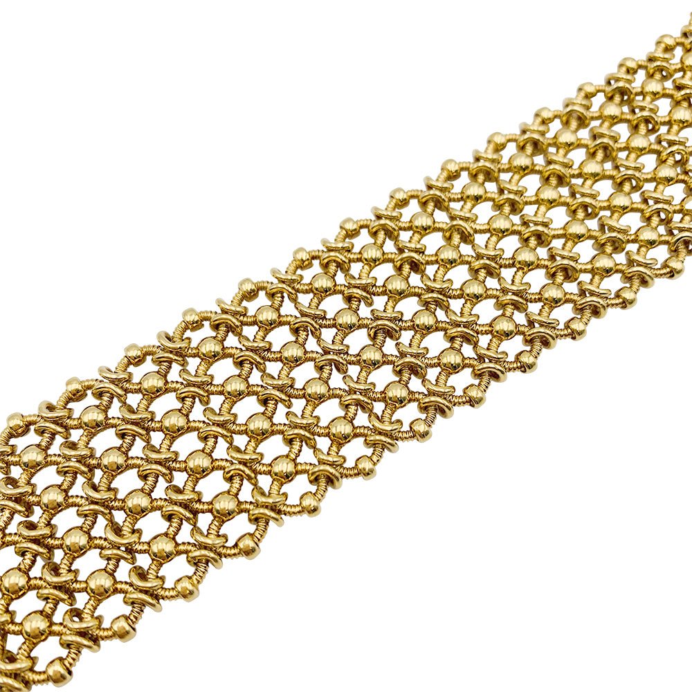 Bracelet vintage Cartier, "Résille", or jaune - Castafiore