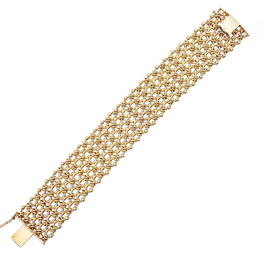 Bracelet vintage Cartier, "Résille", or jaune - Castafiore