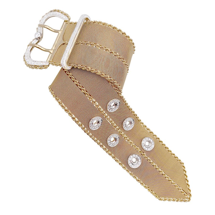 Bracelet vintage "Ceinture", or rose et diamants - Castafiore