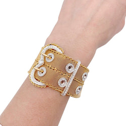 Bracelet vintage "Ceinture", or rose et diamants - Castafiore