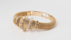 Bracelet vintage en or jaune et diamants - Castafiore