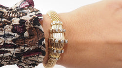 Bracelet vintage en or jaune et diamants - Castafiore