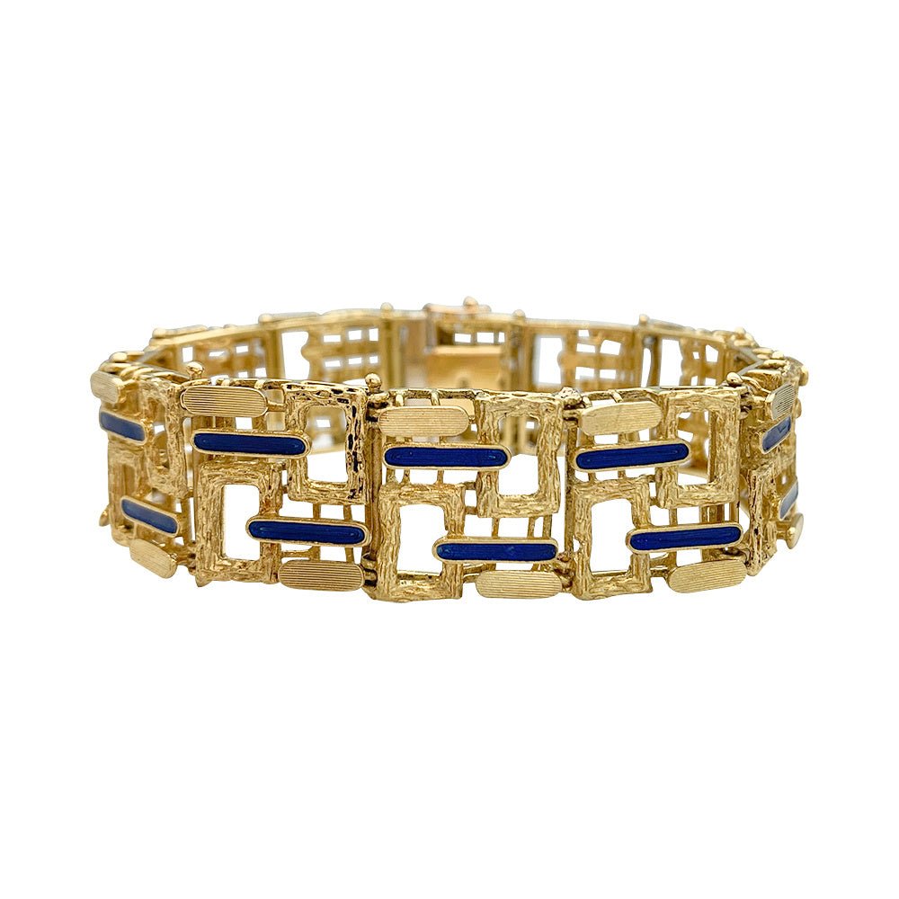 Bracelet vintage, or jaune, émail - Castafiore