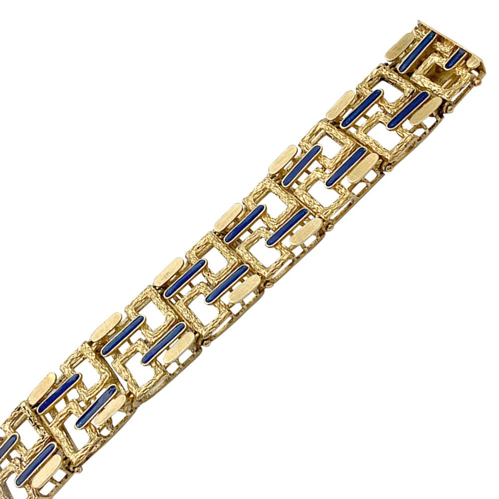 Bracelet vintage, or jaune, émail - Castafiore