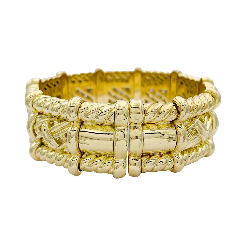 Bracelet vintage, or jaune et diamants - Castafiore