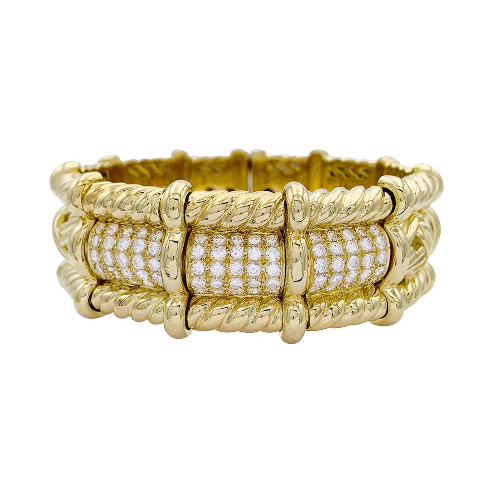 Bracelet vintage, or jaune et diamants - Castafiore