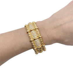Bracelet vintage, or jaune et diamants - Castafiore