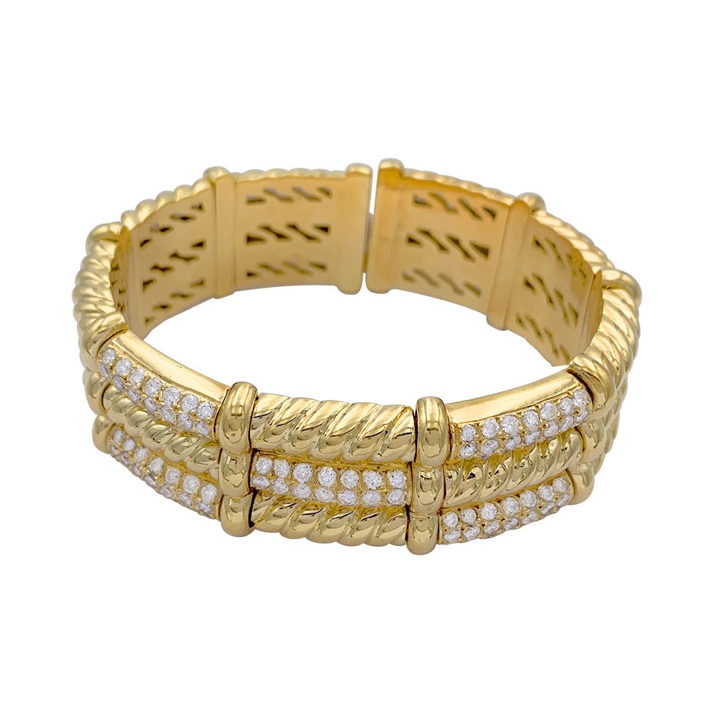 Bracelet vintage, or jaune et diamants - Castafiore