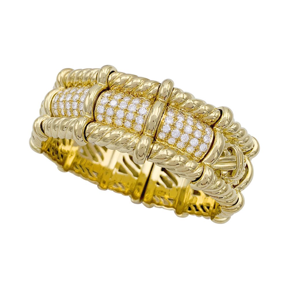 Bracelet vintage, or jaune et diamants - Castafiore