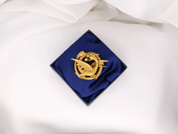 Broche ancienne chimère en or 18k et perle fine - fin du XIXe siècle - Castafiore