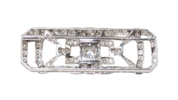 Broche ancienne en or blanc et diamants - Castafiore