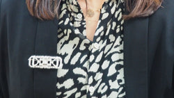 Broche ancienne en or blanc et diamants - Castafiore