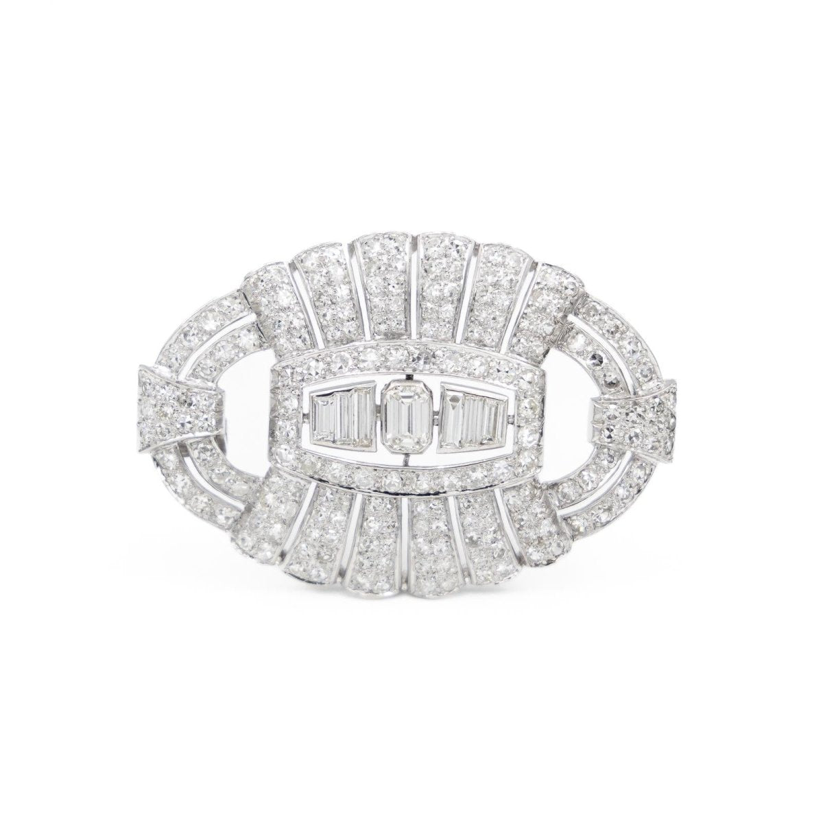 Broche Art déco en or blanc et diamant - Castafiore