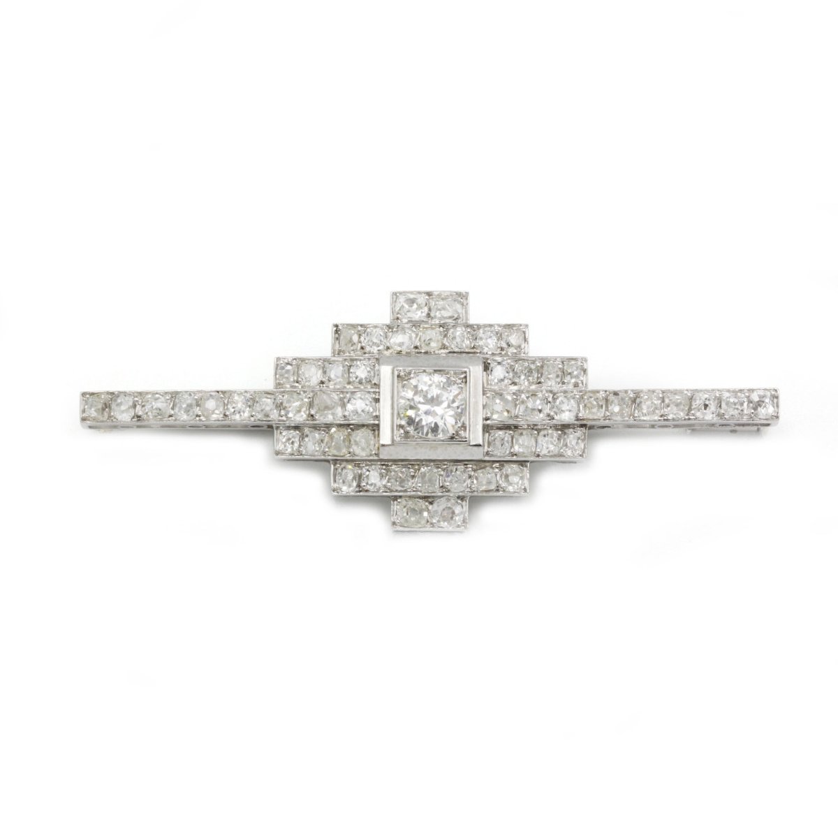 Broche Art-Déco - Or, Platine & diamants - Castafiore