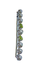 Broche barette en or blanc et platine en perle et peridot - Castafiore