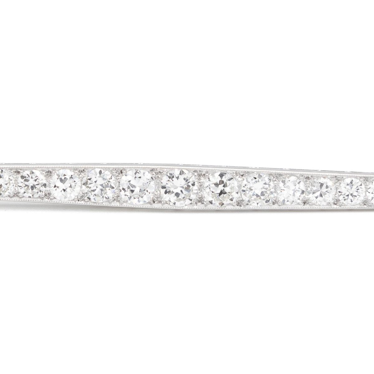 Broche Barrette Art déco en or blanc et diamant - Castafiore