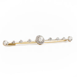 Broche Barrette en 2 ors et diamants - Castafiore