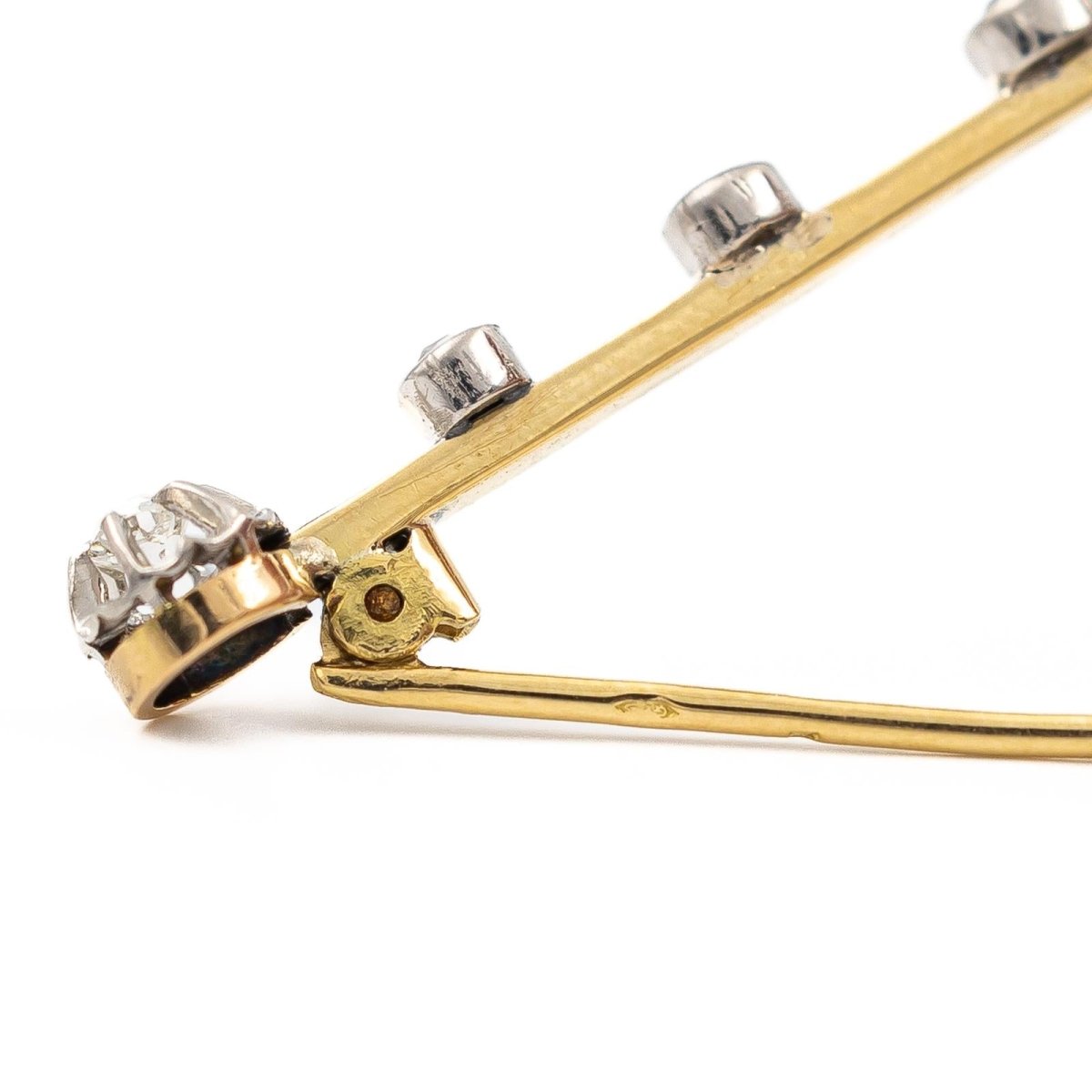 Broche Barrette en 2 ors et diamants - Castafiore