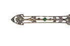 Broche Barrette en or jaune et blanc et en émeraudes et perles et diamants - Castafiore