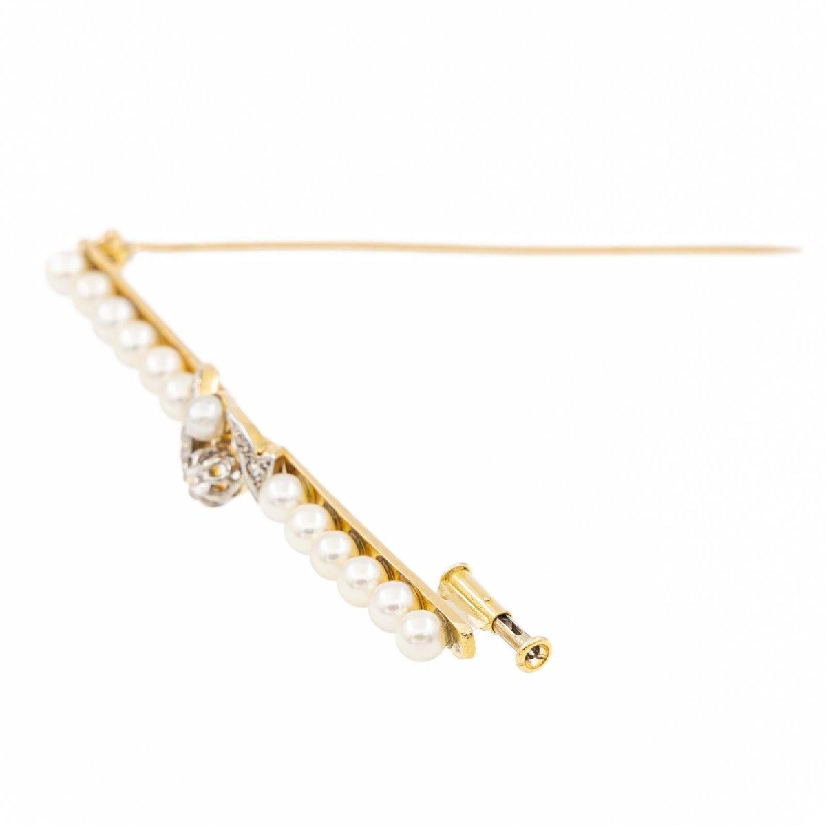 Broche Barrette Or jaune Diamant - Castafiore