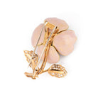 Broche BOUCHERON "Eglantine" en or jaune, émail rose et diamants - Castafiore