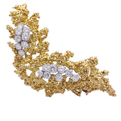 Broche BOUCHERON en or jaune, platine et diamants. - Castafiore