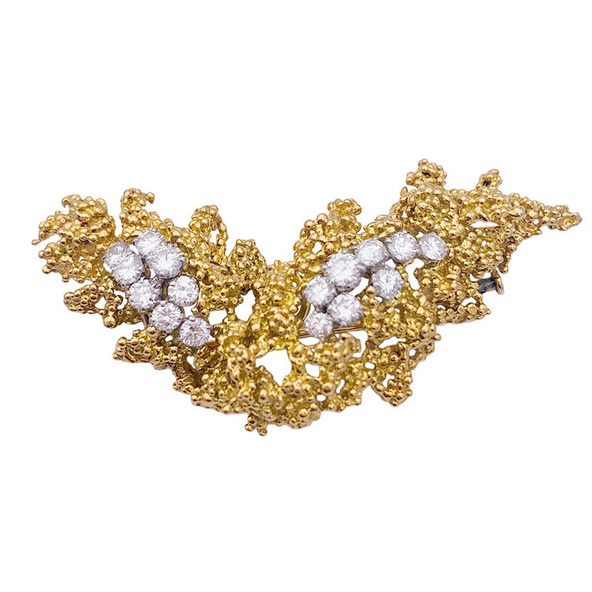 Broche BOUCHERON en or jaune, platine et diamants. - Castafiore