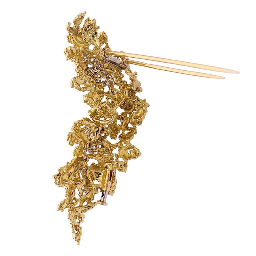 Broche BOUCHERON en or jaune, platine et diamants. - Castafiore