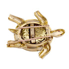 Broche Boucheron, "Tortue", or jaune, émail, rubis. - Castafiore