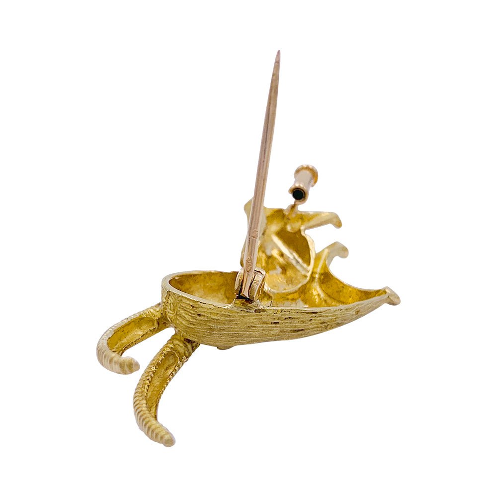 Broche "Bouquetin" en or jaune - Castafiore