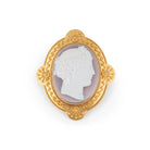 Broche Camée agate en or jaune - Castafiore