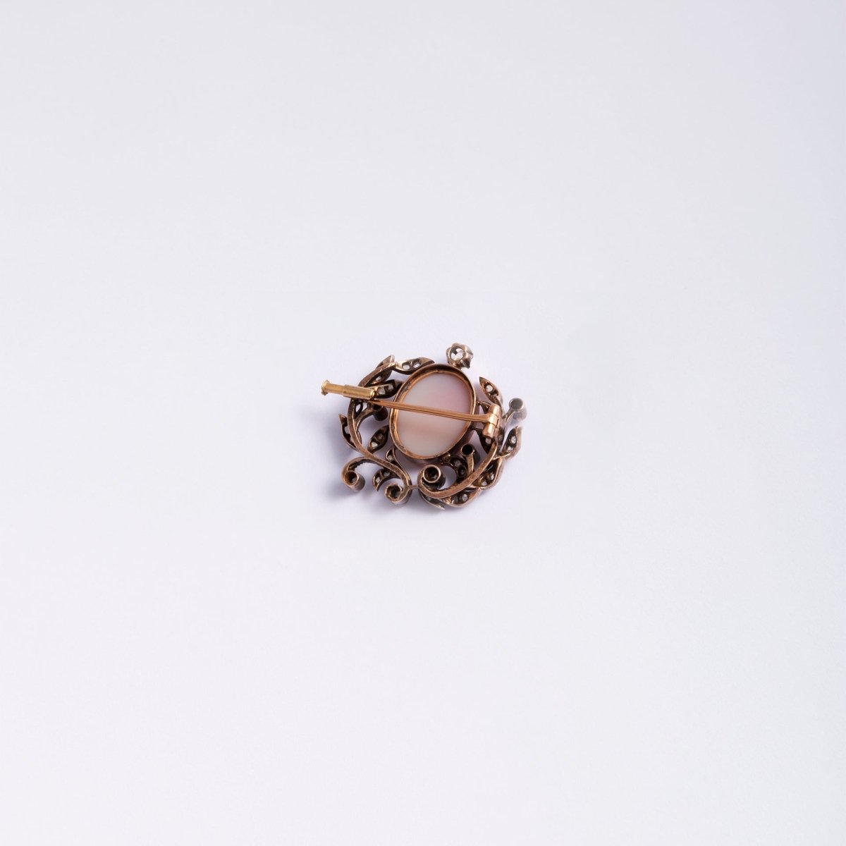Broche Camée en or jaune et argent - Castafiore
