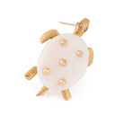 Broche CHAUMET "Tortue", en or jaune, calcédoine et diamants - Castafiore