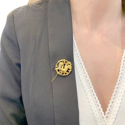 Broche "Chimère" or jaune et diamant. - Castafiore