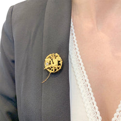 Broche "Chimère" or jaune et diamant. - Castafiore