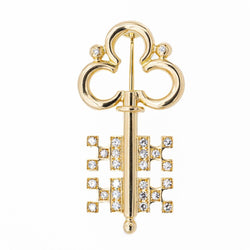 Broche Clé Or jaune Diamant - Castafiore