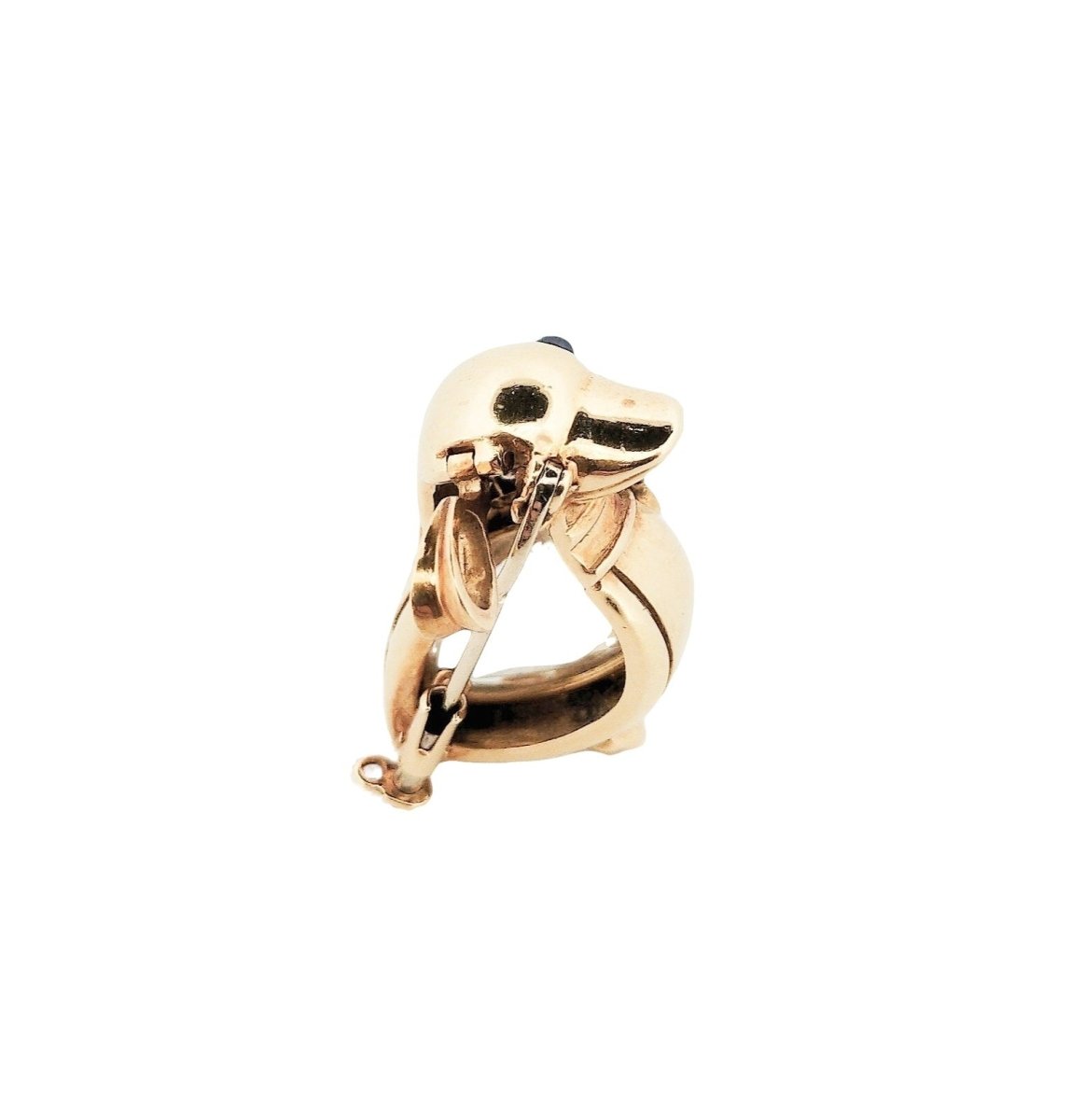 Broche Clip BOUCHERON "Oiseau" en or jaune et en cristal de roche - Castafiore