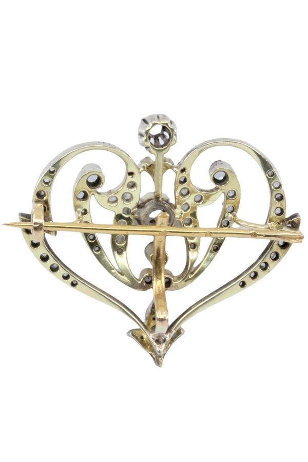 BROCHE DIAMANTS ART NOUVEAU - Castafiore