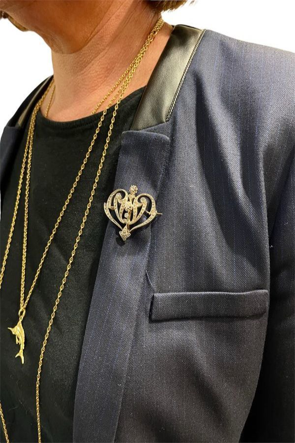 BROCHE DIAMANTS ART NOUVEAU - Castafiore