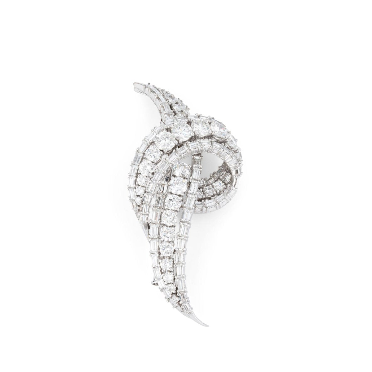 Broche en or blanc et diamants - Castafiore