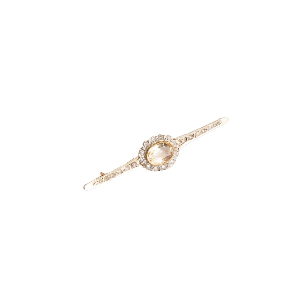 Broche en or jaune et citrine - Castafiore